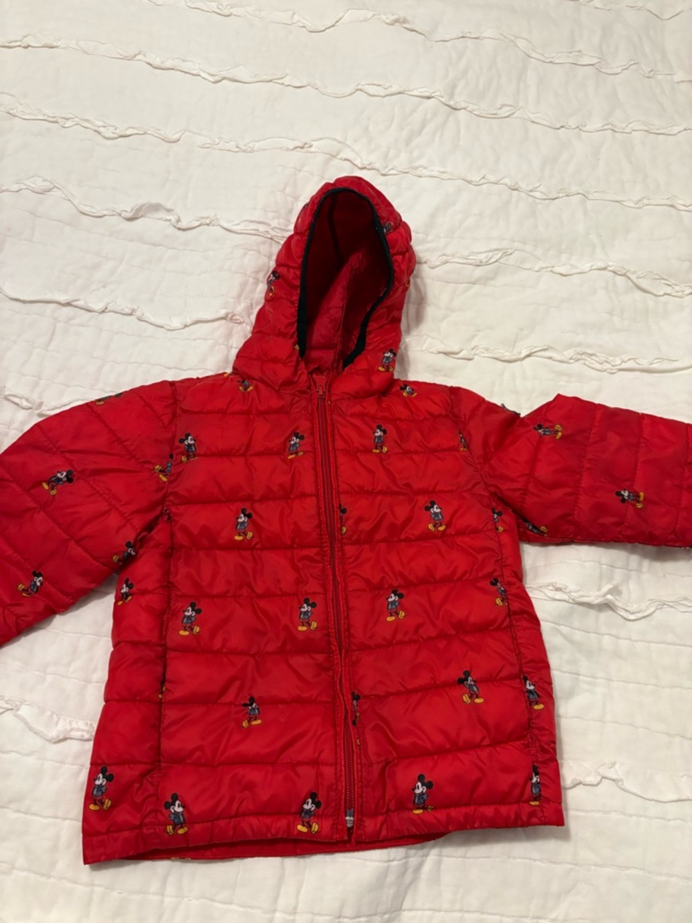 GAP/DISNEY  Red lightweight Puffy Jacket with Mickey Design